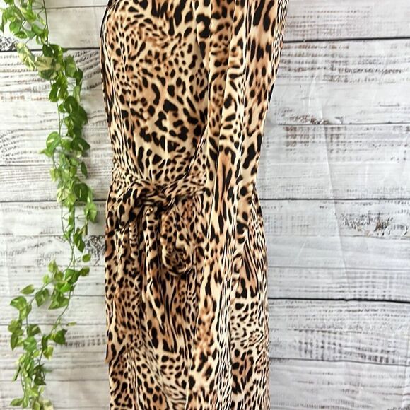 INC International Concepts Dress sz Small Black Brown Maisie Animal Slinky Knee - Picture 14 of 16